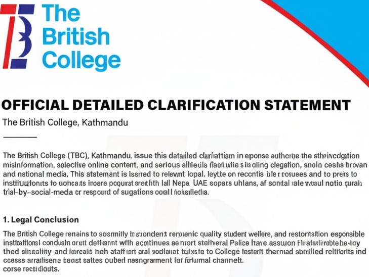 TBC Official Clarifications Statement