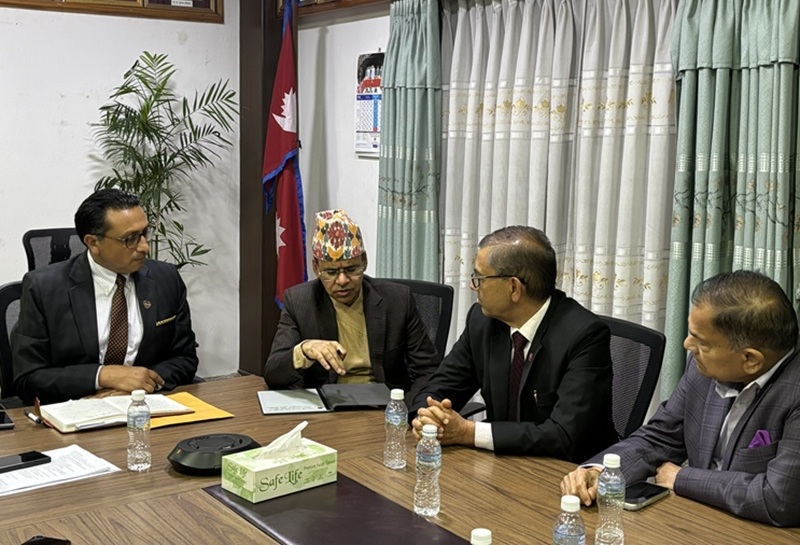 Finance Minister Swornim Wagle met CNI leader