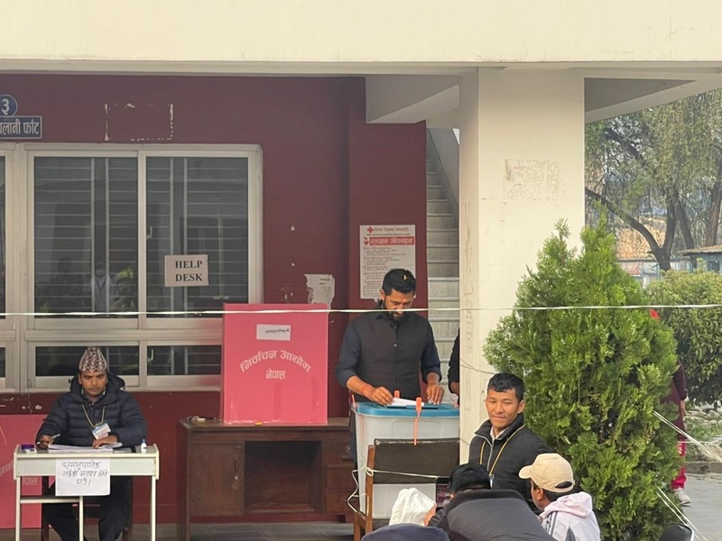 RSP President Casts Vote Kathmandu