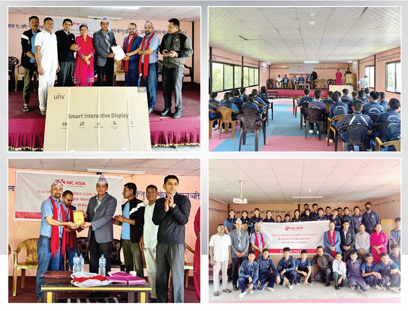 एन आई सी एशिया बैंकद्वारा सरस्वती माध्यमिक विद्यालयलाई स्मार्ट बोर्ड सहयोग