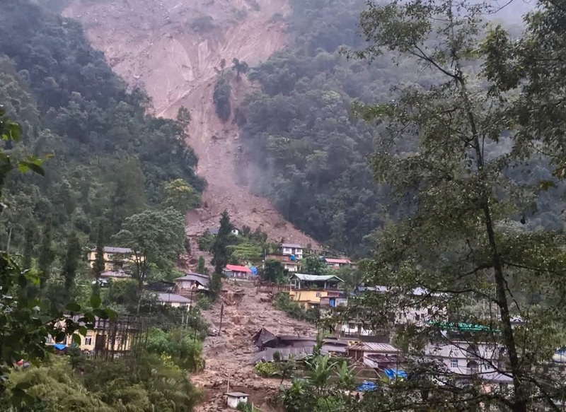 सिक्किमको रिम्बीमा भीषण पहिरो, ३० भन्दा बढी घर प्रभावित