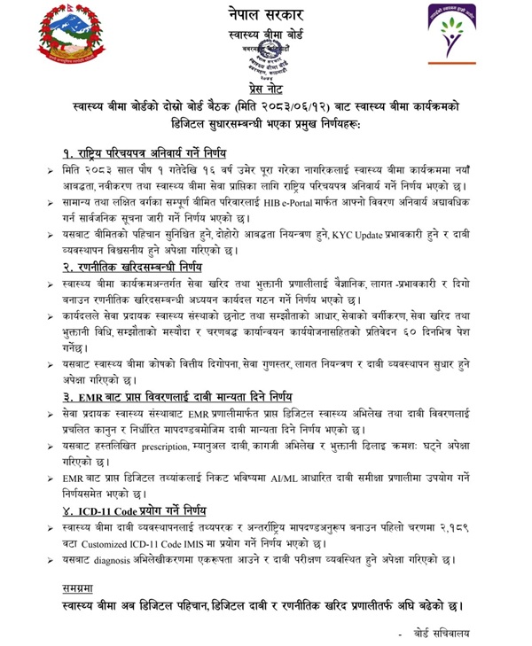 Health Insurance National ID