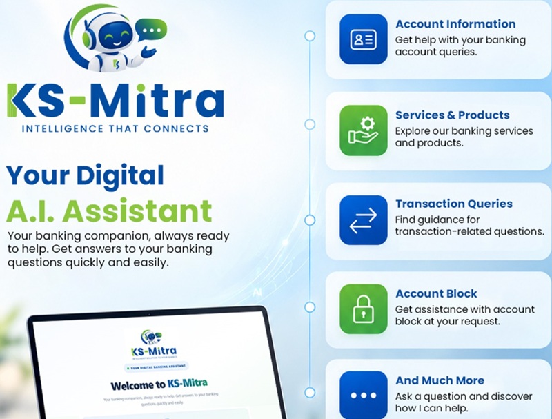 कामना सेवा विकास बैंकद्वारा डिजिटल AI सहायक “KS Mitra” सार्वजनिक, बैंकिङ सेवा अब AI बाट